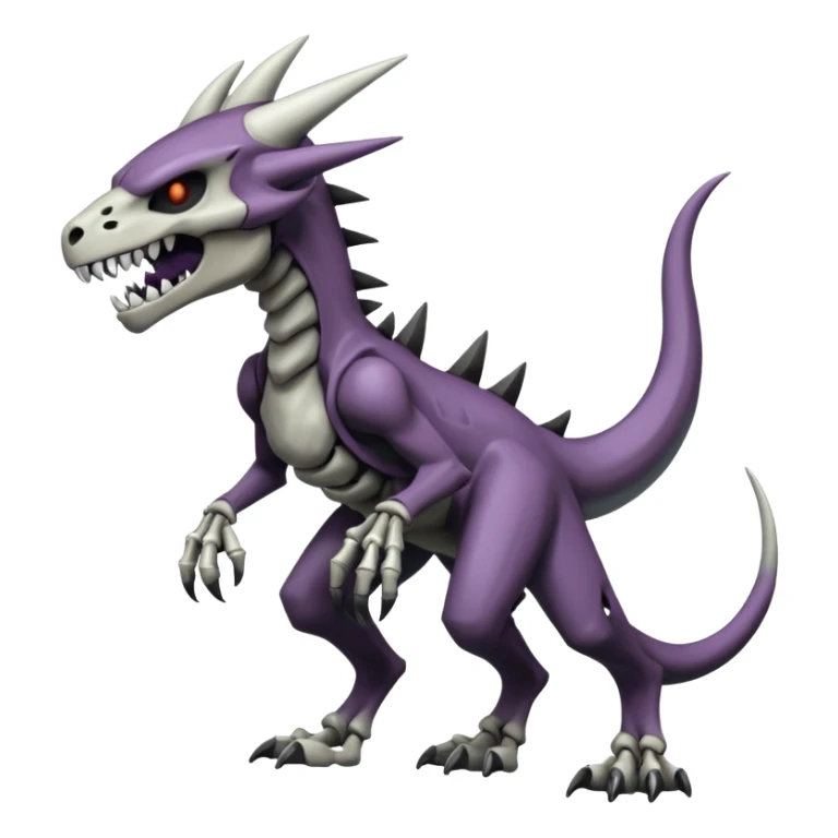 Shiny Badass Edgy Dark Evil Spectral Dusky Spooky Skeletal Cool Hot Stylish Handsome Duskull-Marowak-Darkrai-Genesect-Fakémon-fusion (full body) sticker