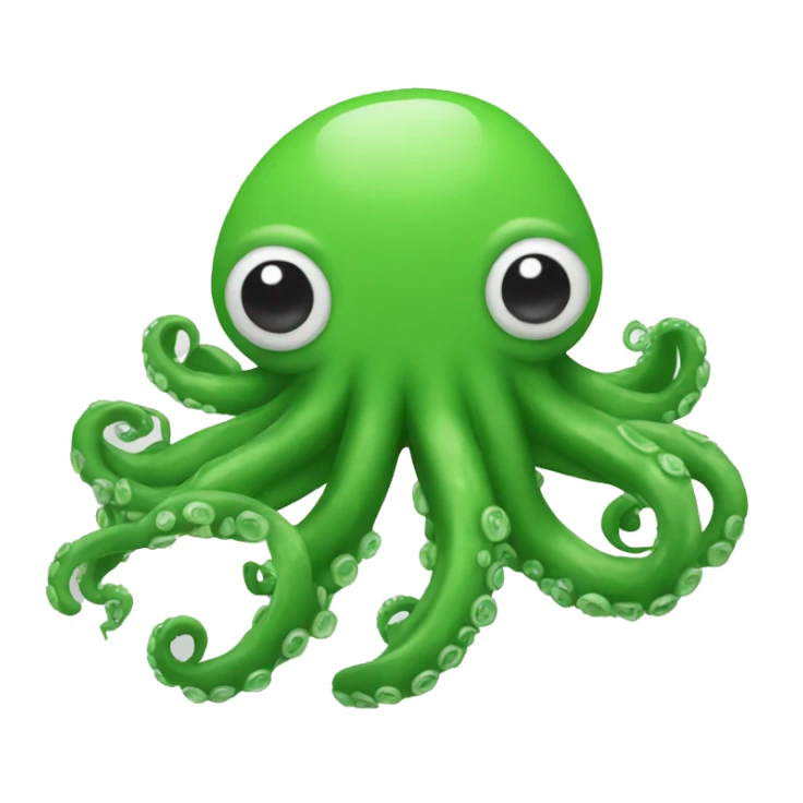 un pulpo verde con granos sticker
