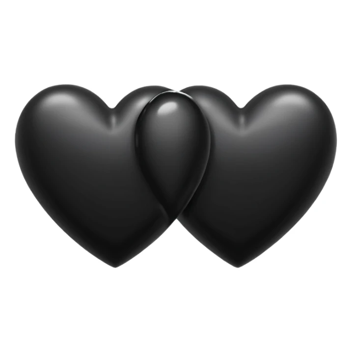 İki siyah kalp Birleşik sticker
