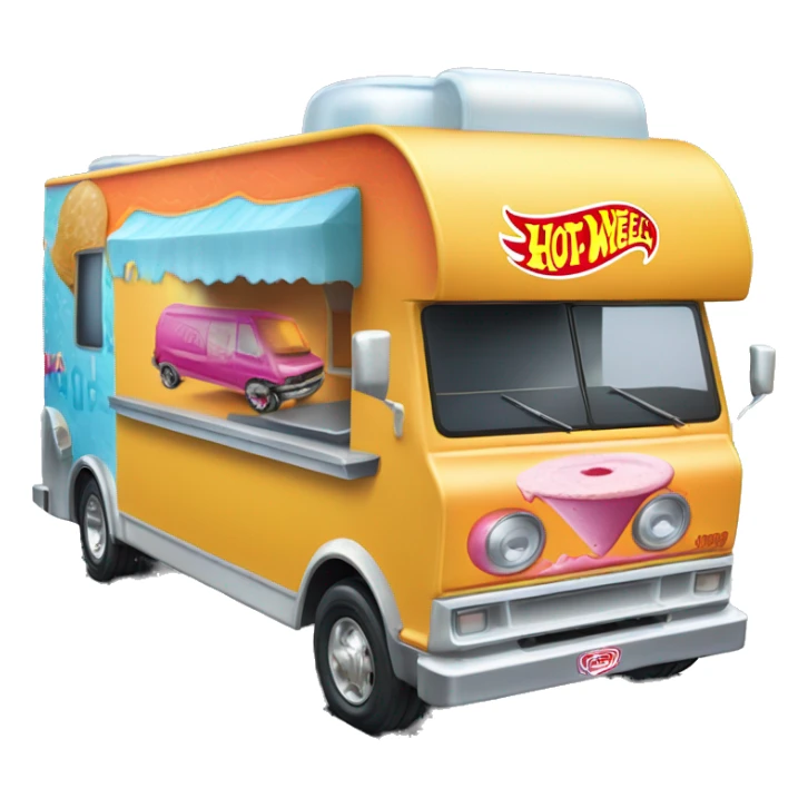hot wheels sporty 20 foot long juice hole Ice Cream step van  sticker