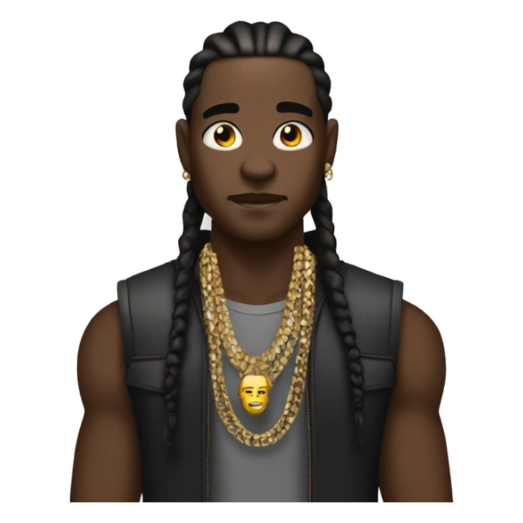 tough, dark skinned man with jewelry and cornrows, edgy, celebrity, rapper. sticker
