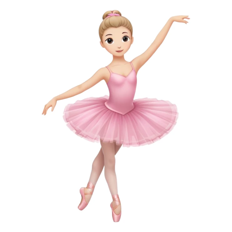 graceful ballerina in pink tutu in dancing pose sticker