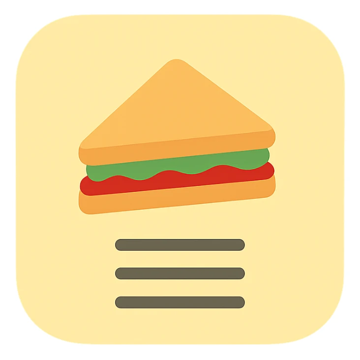 menu icon of sandwiches with light yellow background sticker