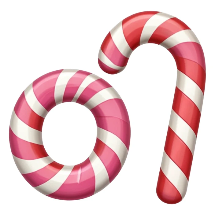 Red and pink swirled candy cane sticker