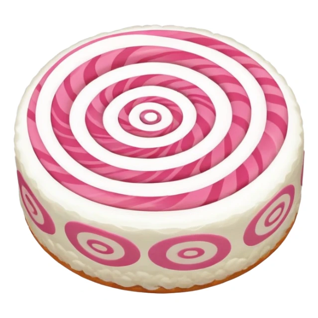 fish cake with pink swirl, white base with pink spiral pattern, narutomaki, Japanese food sticker