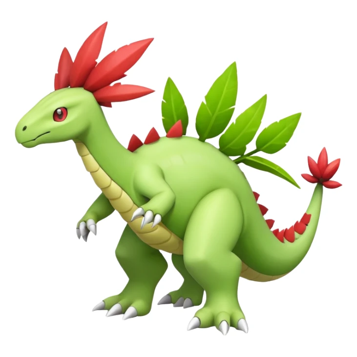 Meganium-Amaura-fakemon (full body) sticker