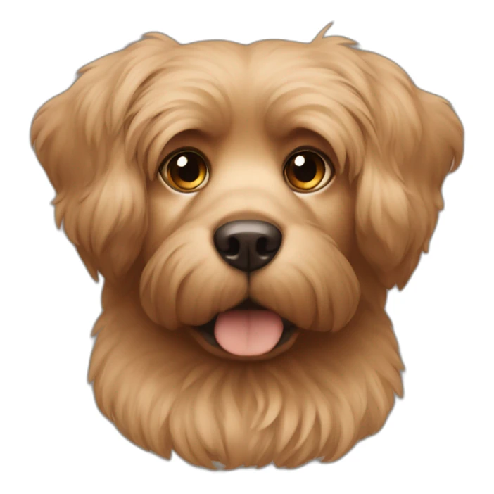 dog brown ears big hairy sticker