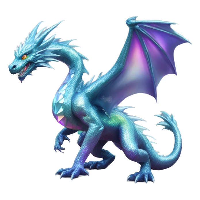 56-carat iridescent diamond crystal dragon full body sticker