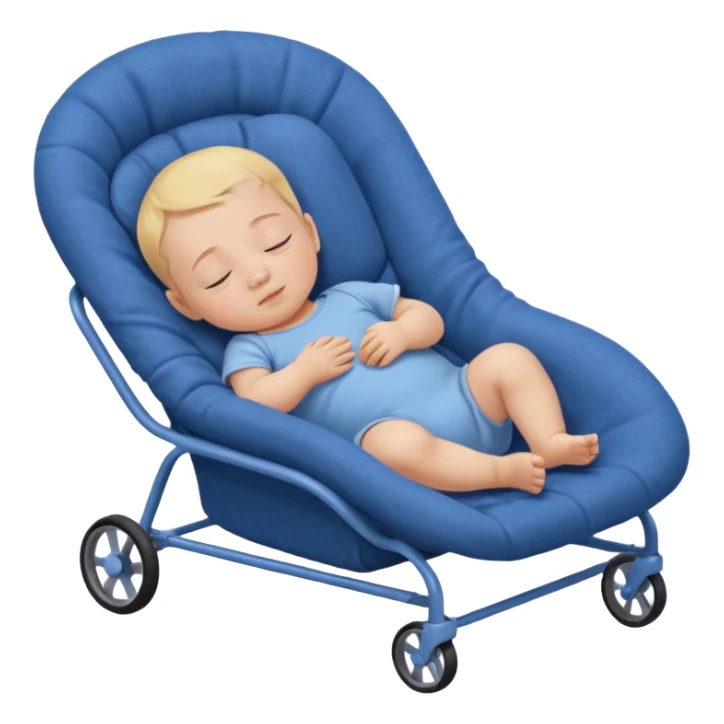 Sleeping like a baby in small sleeping chair and that chair have small wheels sticker