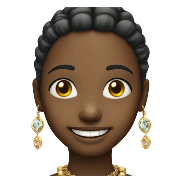 smiling girl with jewelry sticker