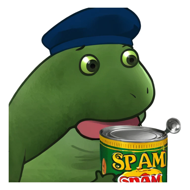 artist painting spam meat sticker