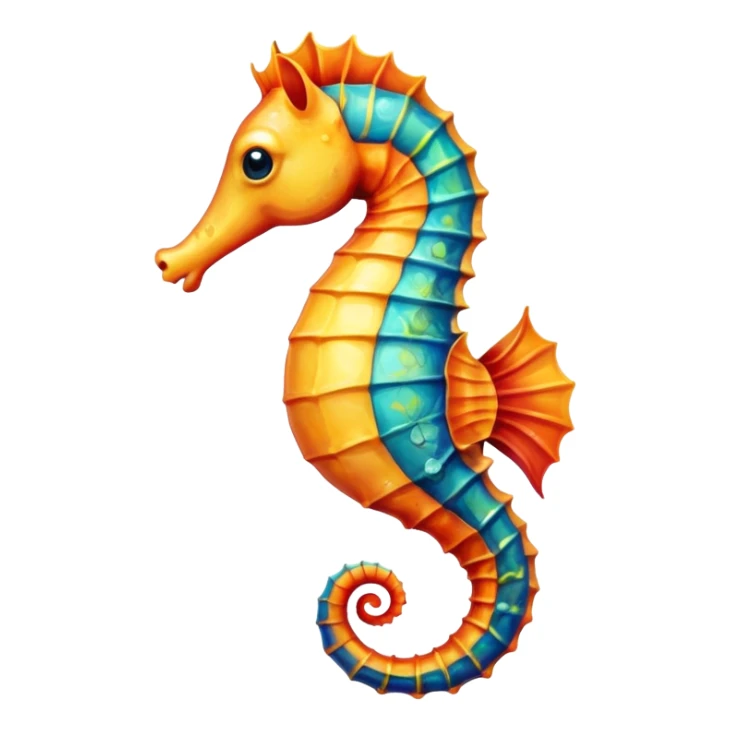 Seahorse with a poker look at me sticker