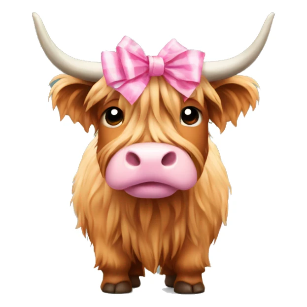Highland cow with pink bow sticker