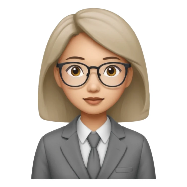 asian female accountant with eyeglasses sticker