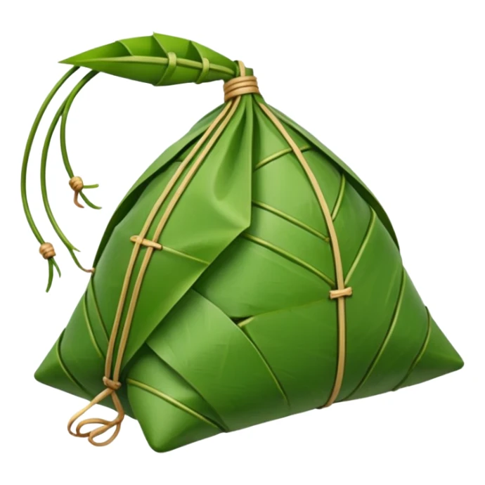 zongzi, traditional Chinese rice dumpling, wrapped in bamboo leaves sticker