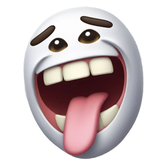 Tongue out with teeth and wink sticker