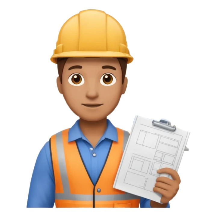 construction worker holding a blueprint in front of a house sticker