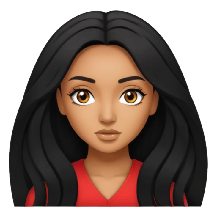 Leigh-Anne Pinnock brown eyes, black long hair sticker