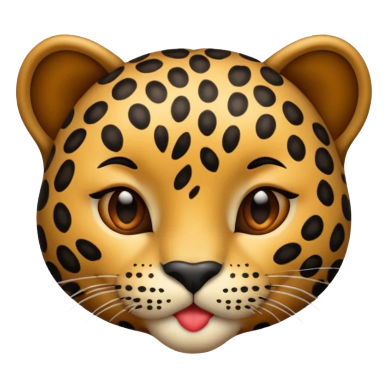 Creami un emoji di un bacio che bacio leopardo sticker