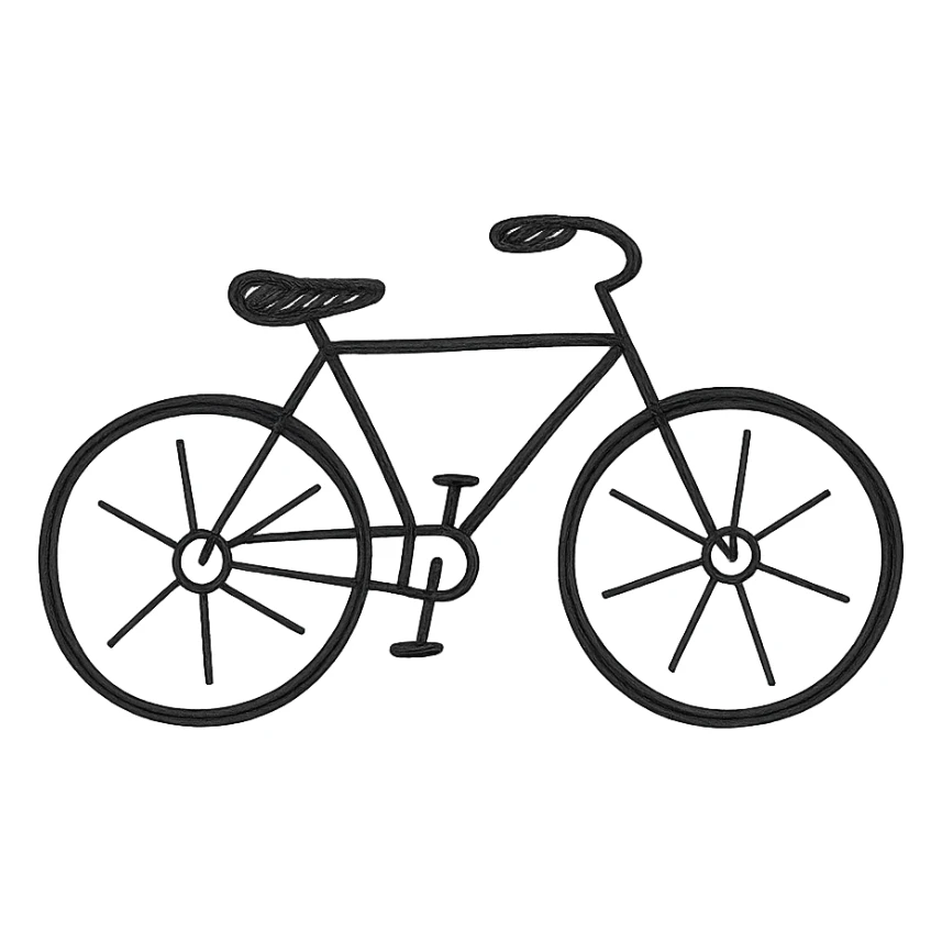 hand-drawn outlined bike icon sticker