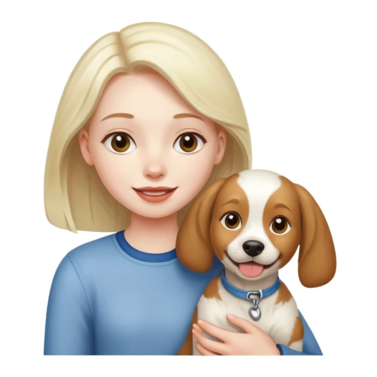 girl and her pet dog sticker