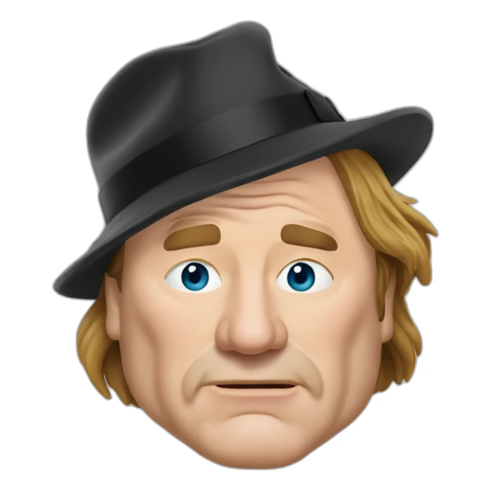 Gérard Depardieu qui fume un cigare sticker