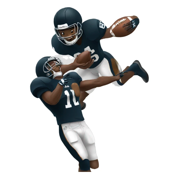 black football player catching football sticker
