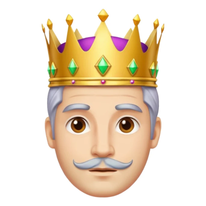 king with no bear and colorful hair sticker