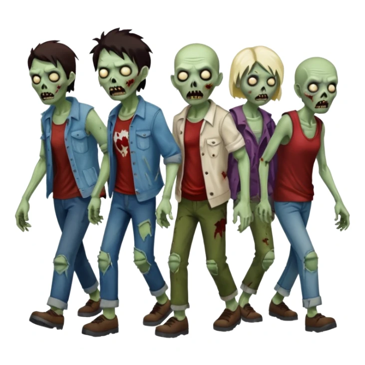 Make a croud of people that was dead on the floor standing up sticker