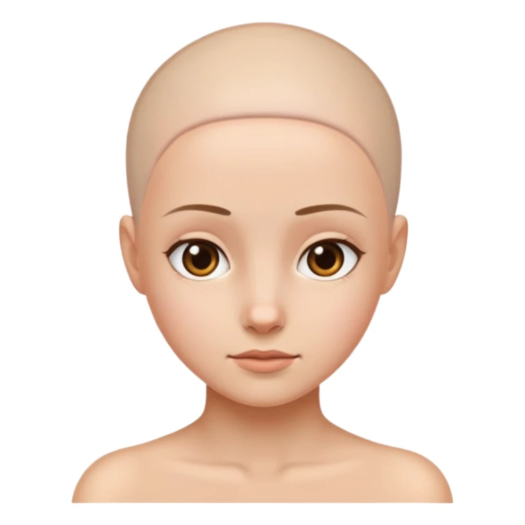 Face of girl without hair sticker