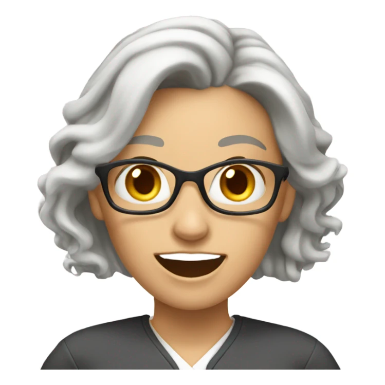 White, female Teacher with gray and blonde hair going crazy  sticker