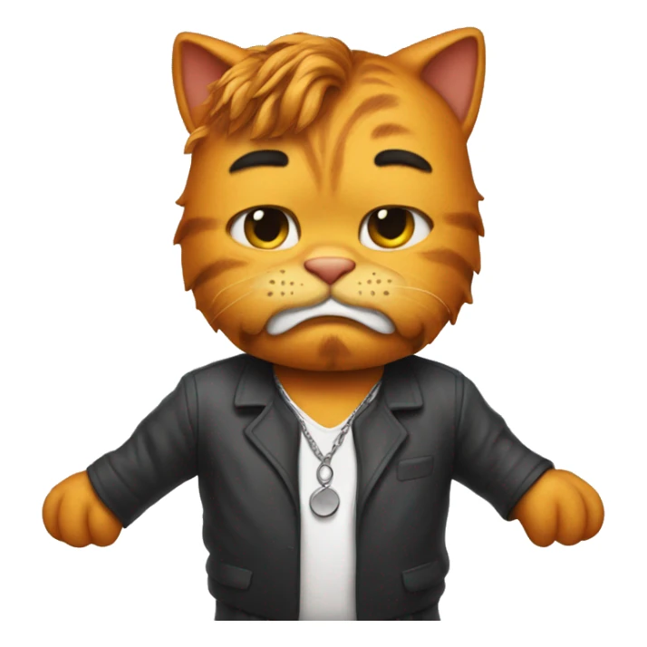 Garfield with a bjork outfit sticker