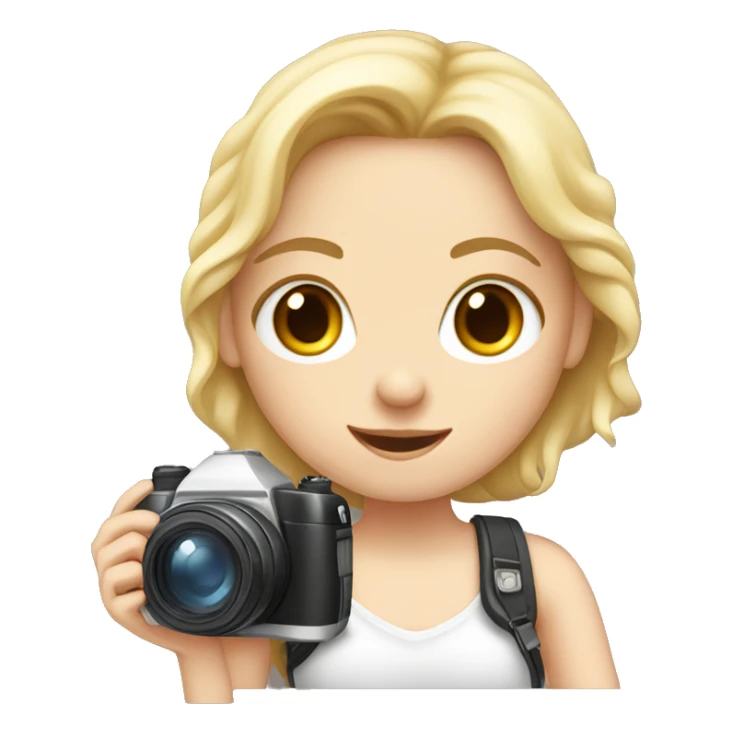 cute white girl with camera in her hands sticker