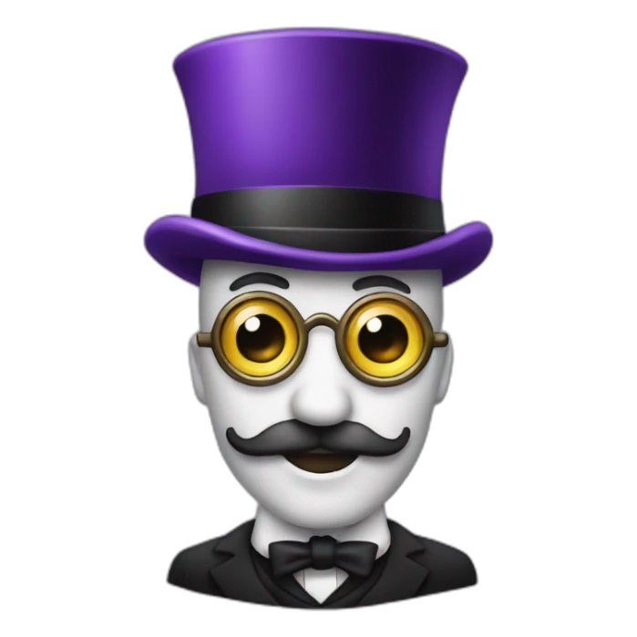 Purple man with top hat and monocle sticker
