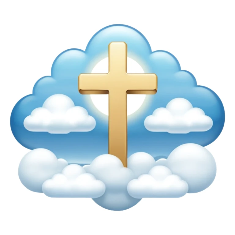 Make a emoji of a floating cross in the sky sticker