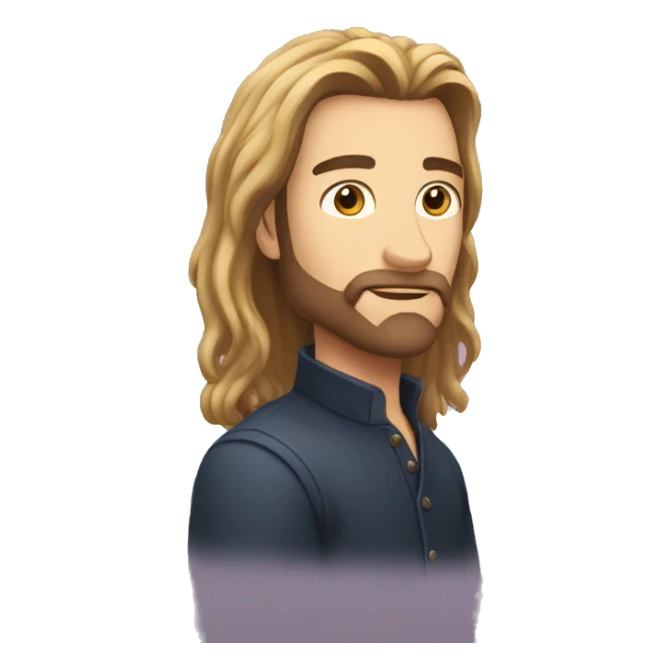 mysterious long hair solo male sticker