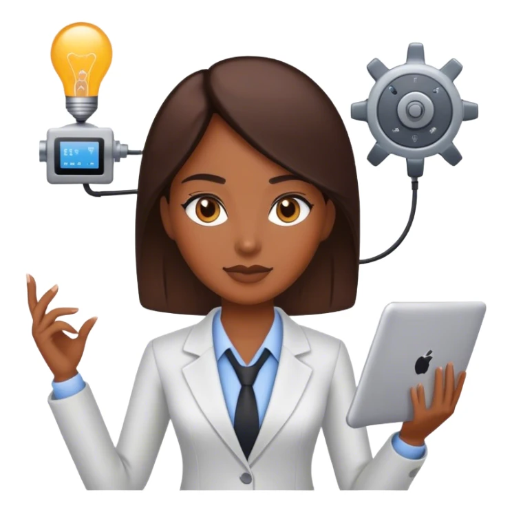 Female Business manager and automation sticker