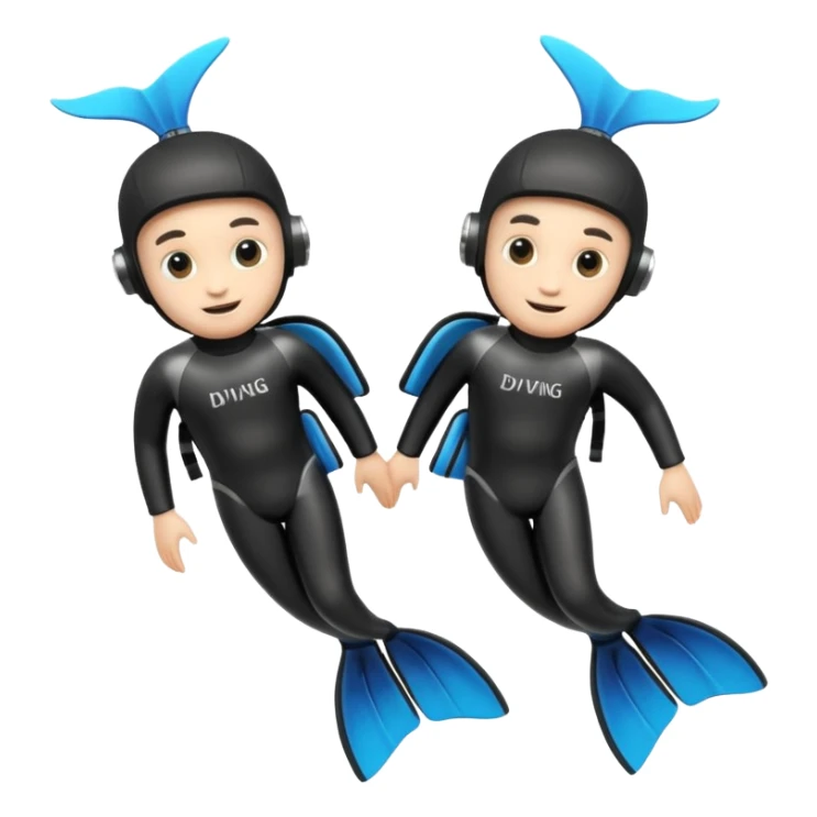 A 3D cartoon pair of diving flippers on a white background, shiny rubber texture, Memoji-style rendering.only flippers. sticker
