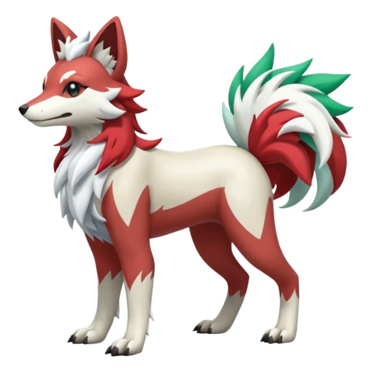 Shiny Iridescent Linoone-Amaura-Lycanroc-Poochyena-Shaymin-Fakémon-hybrid-creature (full body)  sticker