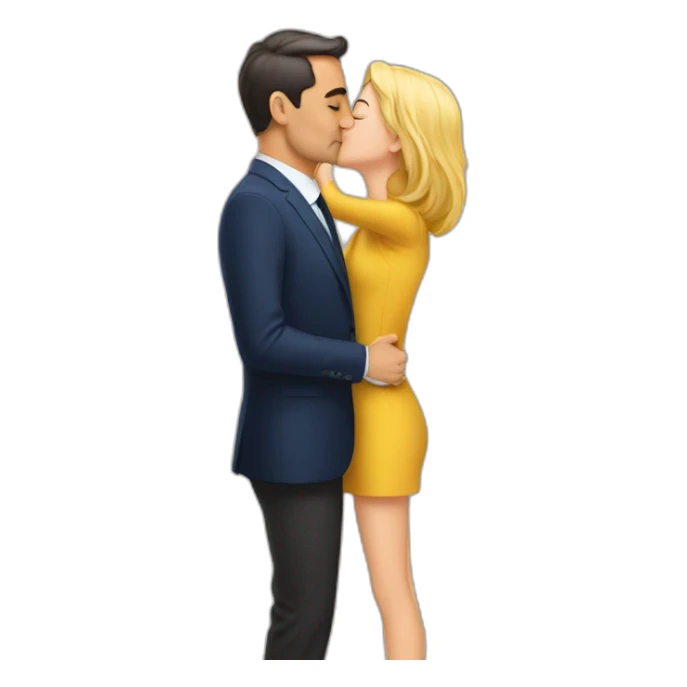 Gérald darmanin kiss a woman sticker