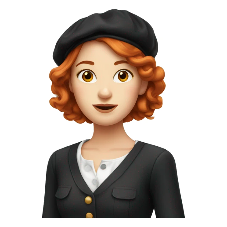 parisian redhead girl sticker