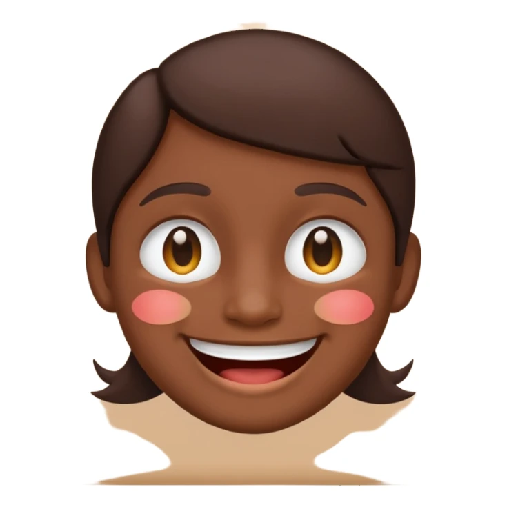 smiling face emoji dark brown skin tone sticker