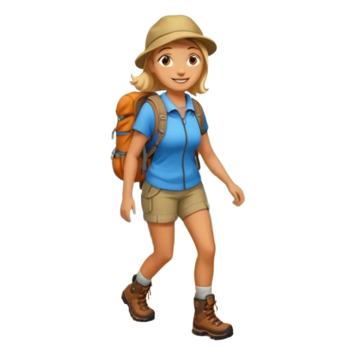 woman hiking in the woods in the sunshine sticker
