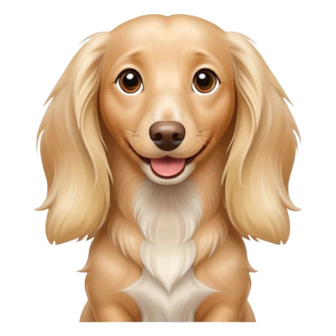 long hair cream Dachshund dog saying hi sticker