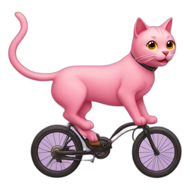 cat riding a pink dog sticker