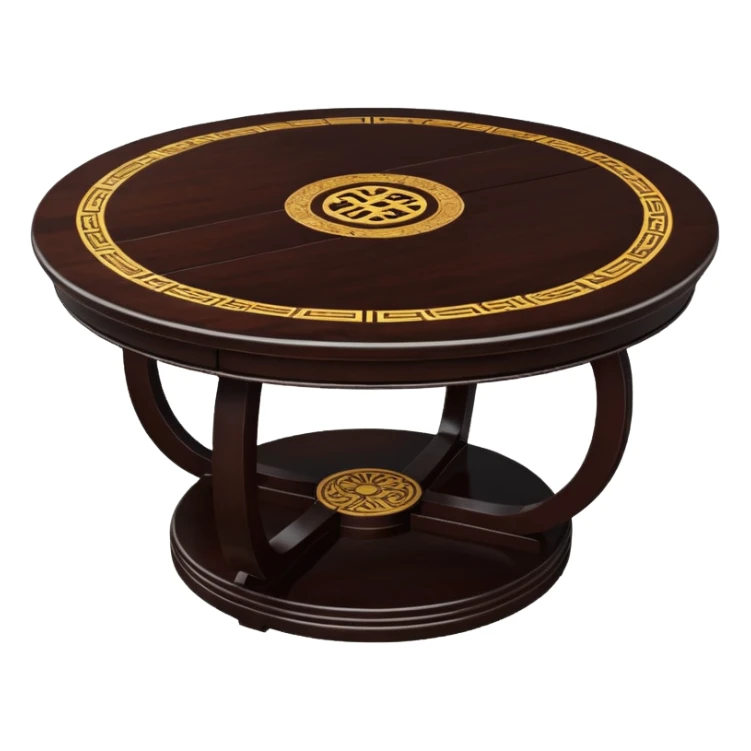 large wooden circle dining table chinese sticker