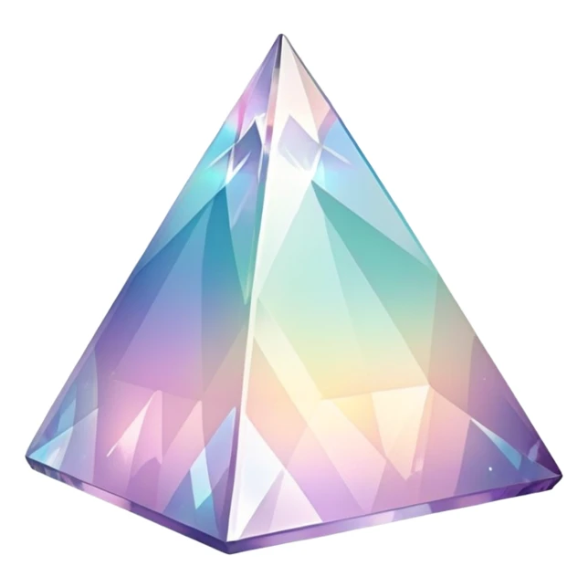 Sparkly glossy Pastel iridescent glass crystal pyrmaid sticker