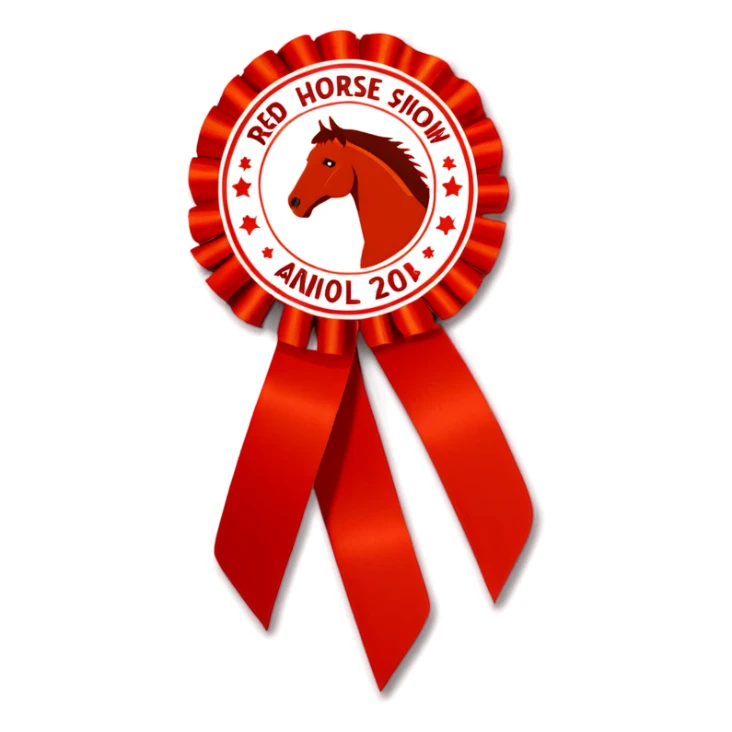 Red horse show award ribbon  sticker