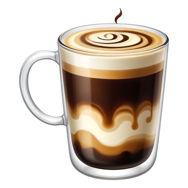 vietnamese coffee: half black coffee, half condensed milk in a glass cup sticker