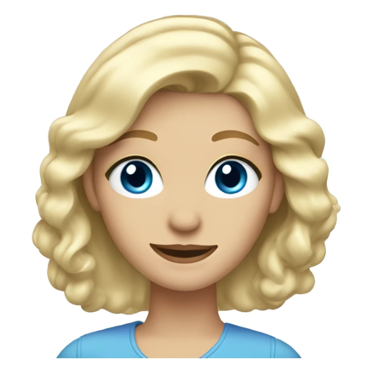 Blonde woman with blue eyes waving sticker